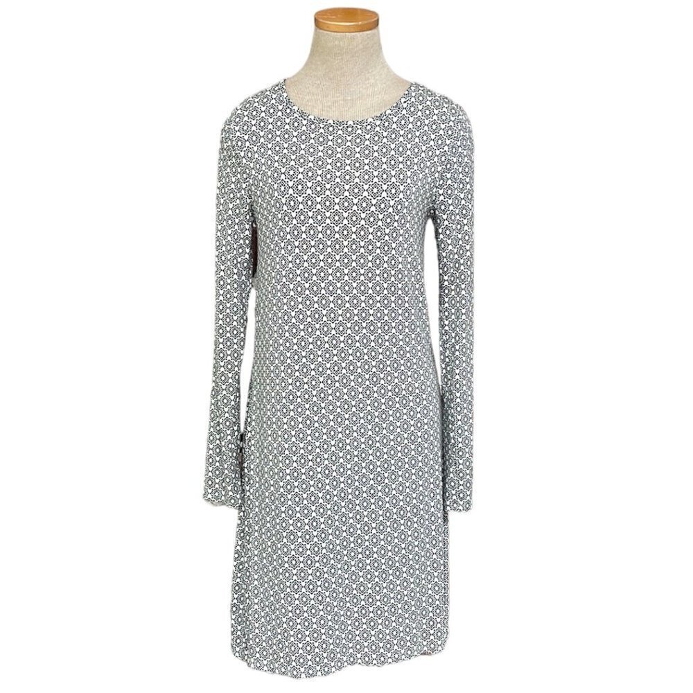 Loveappella Dress Midi Long Sleeve Black Star Print Size Small S